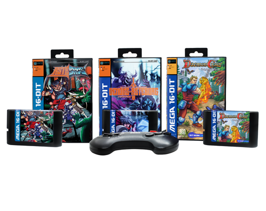 DaemonClaw + Demons of Asteborg + Astebros  Boxed Pack (Boxed Cartridge mit gedrucktem Handbuch für Sega MegaDrive/Genesis I, II und III)