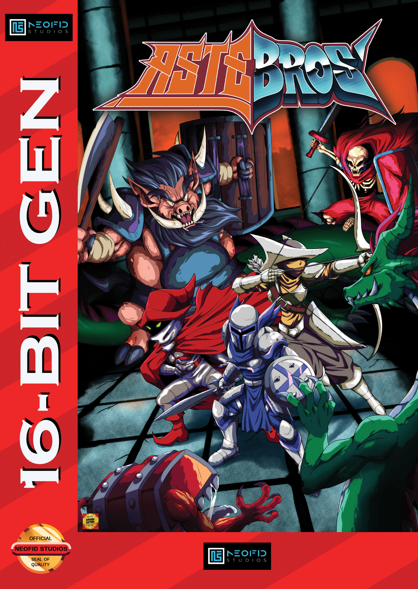 Demons of Asteborg + Astebros Boxed pack (cartucho en caja con manual impreso para Sega MegaDrive/Genesis I, II y III)
