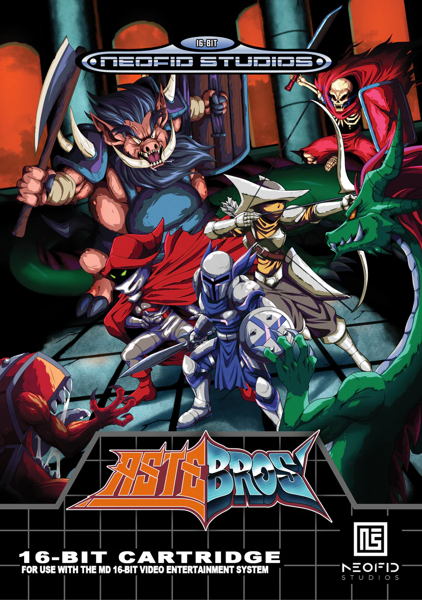 Demons of Asteborg + Astebros Boxed pack (cartucho en caja con manual impreso para Sega MegaDrive/Genesis I, II y III)